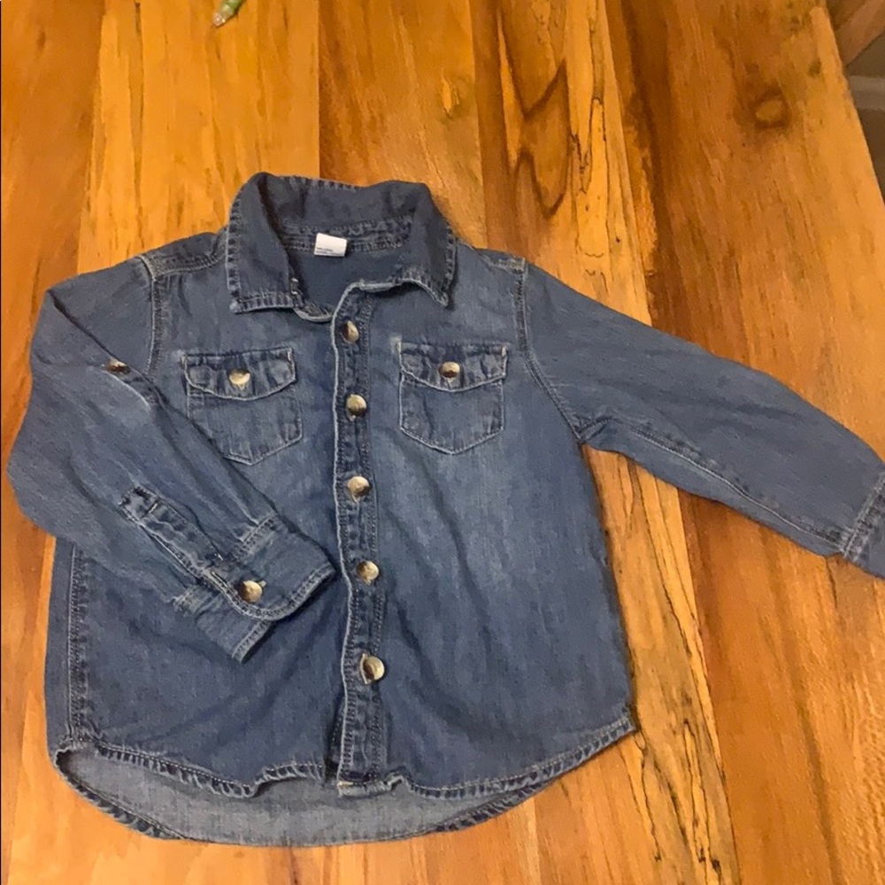 3T boys blue jean button down